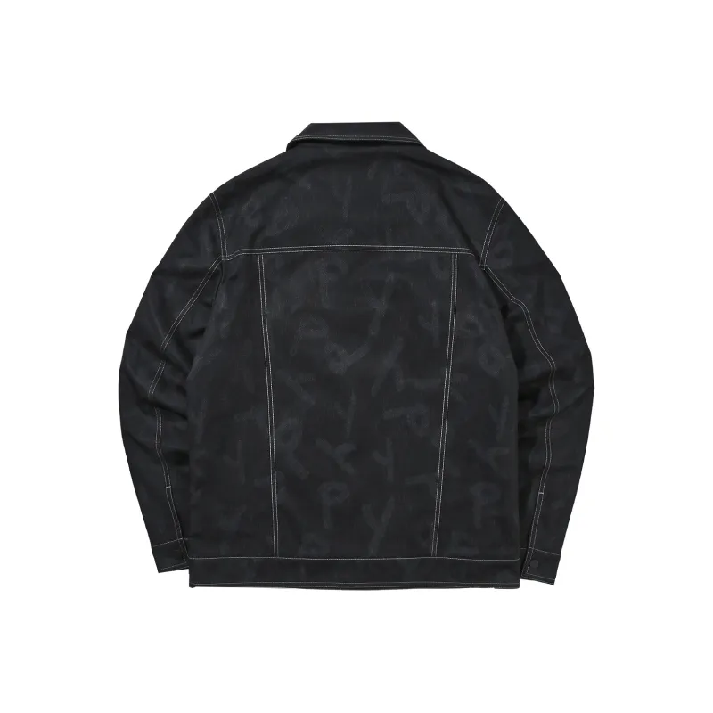 HLA Jackets Men Denim Blue Pattern 82-1