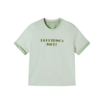 XIANGYING T Shirt Women's Light Green