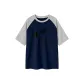 Navy Blue & White Heather Gray