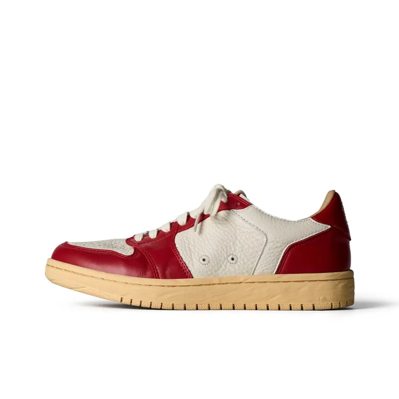 PIPG Slip Resistant Shock Absorbers Low Top Skateboard Shoes Unisex White Red-0