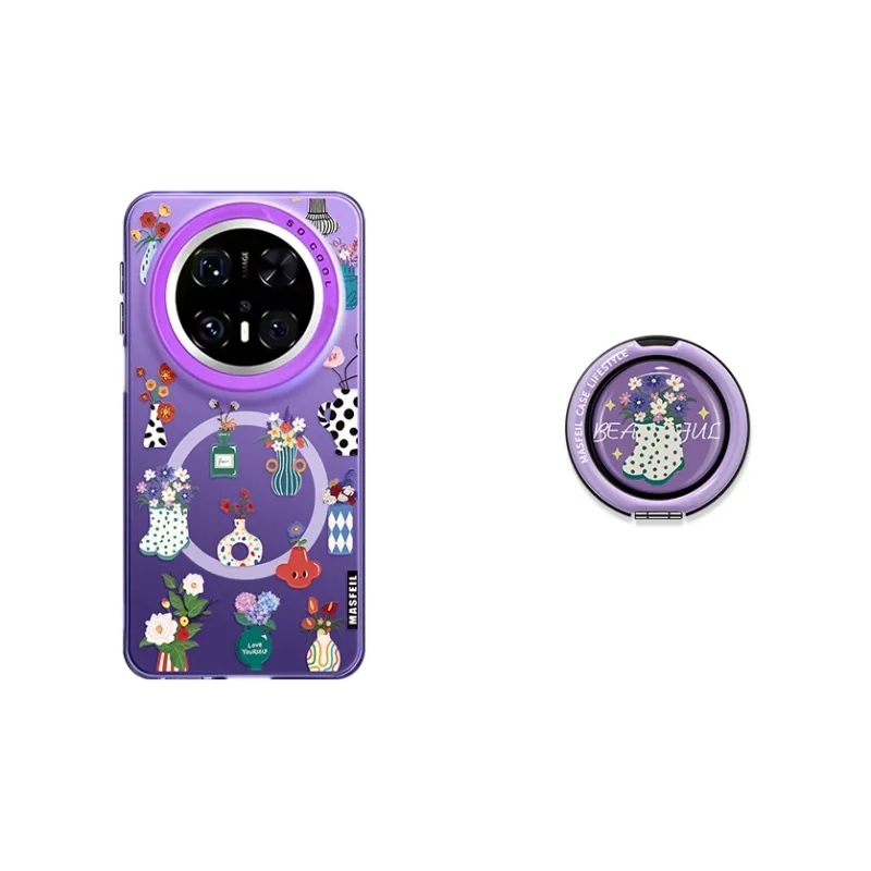 Marsfield Acrylic Material Soft Edge Magnetic Artistic Vase Phone Cases Compatibility Huawei Mate 70/60/50 Pro-7