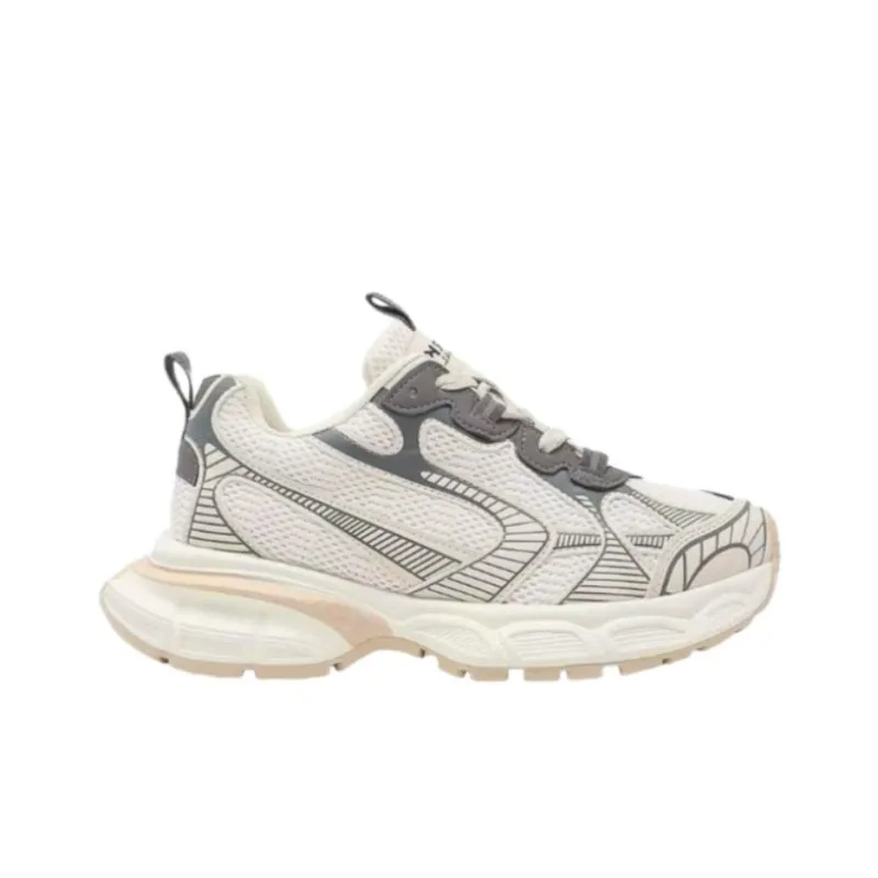 Alxnan Slip Resistant Low Top Chunky Sneakers Women's Cream-1