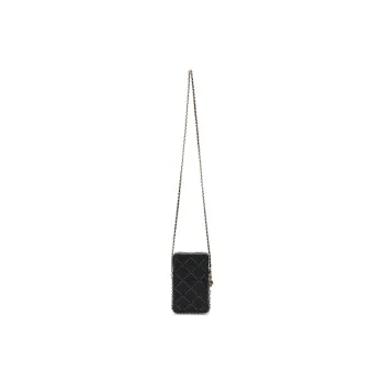 TORY BURCH Fleming Sheepskin Cell Phone Pouch Regular Women's Black
