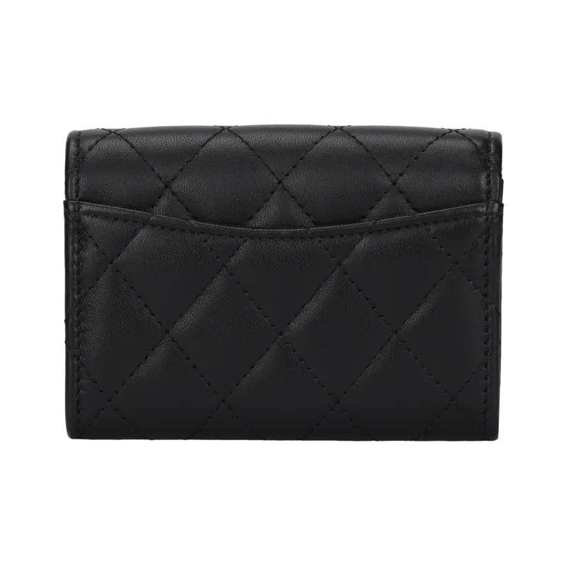 CHANEL Classic Flap CF Sheepskin Flap Coin Purse, Flap Card Holder Women's Black-2