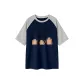 Navy Blue & White Heather Gray