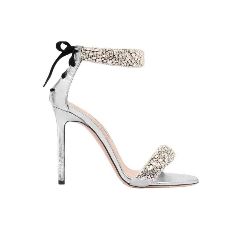 TF Edie One Strap Sandals 10.5cm Women's Silver-1
