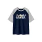 Navy Blue & White Heather Gray