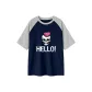 Navy Blue & White Heather Gray