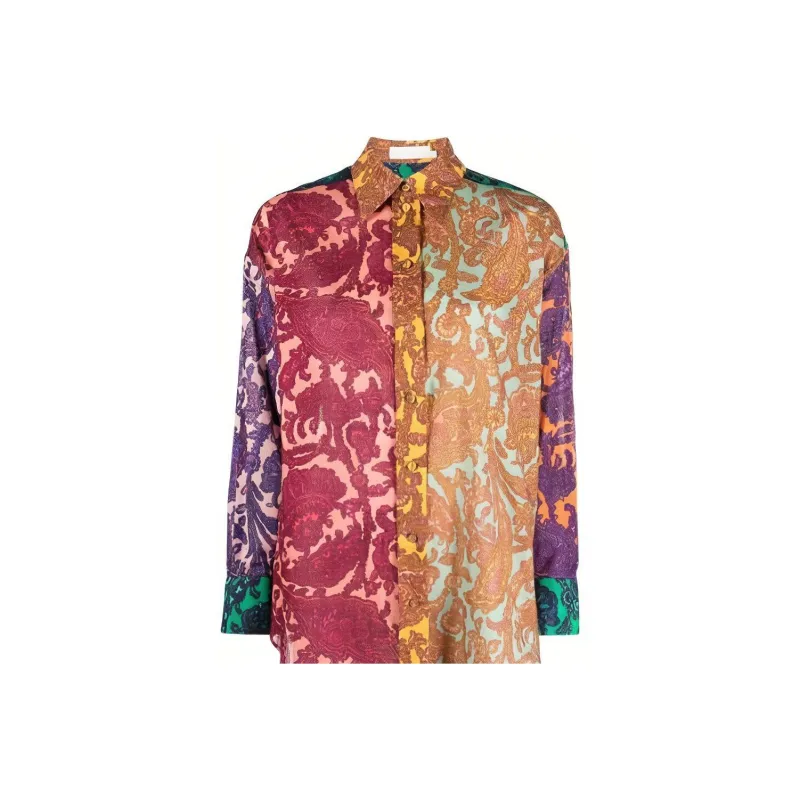 Zimmermann Tiggy Patchwork Cotton Shirt-4