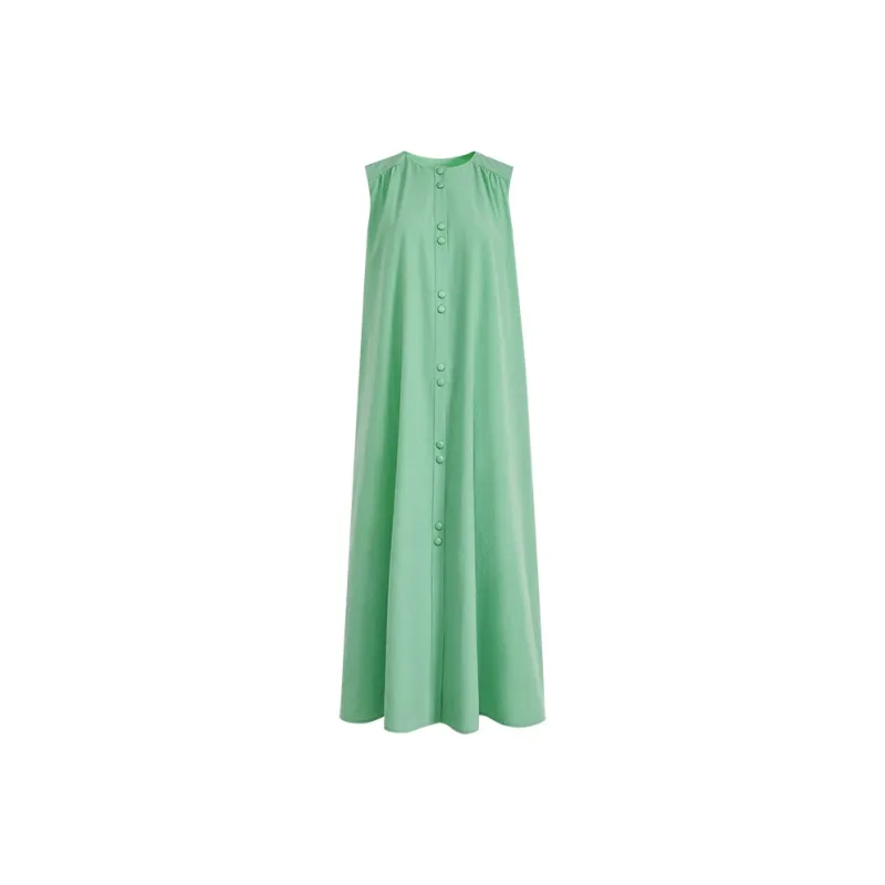 KUOSE Sleeveless Dresses Women's Green-0
