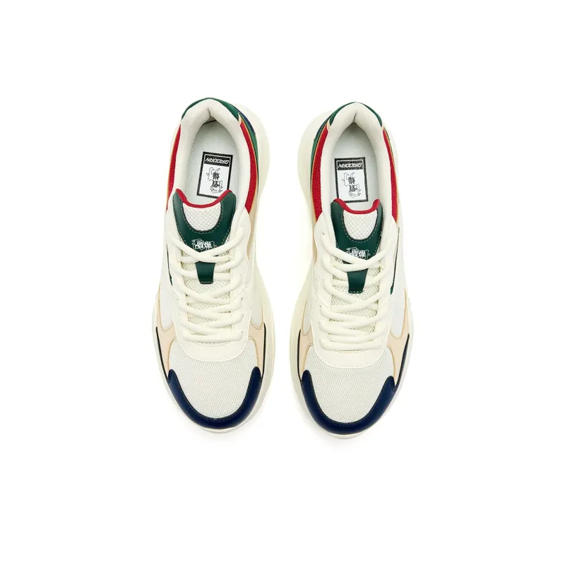 QIAODAN Anti Slip Wear Resistant Low Top Casual Shoes Men's White Green-3