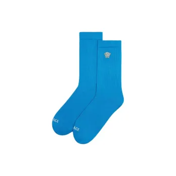 VERSACE Medusa Mid Calf Socks Men's Blue