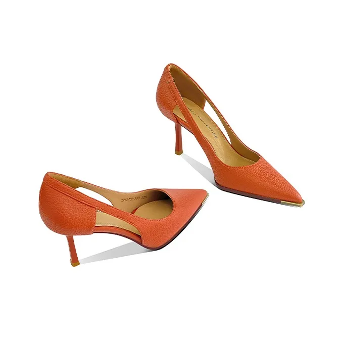 Lan Miao Slim Heel High Heels Women's Orange-2