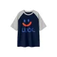 Navy Blue & White Heather Gray