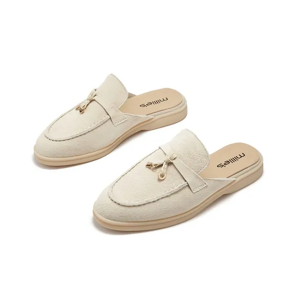 MILLIE'S Leather Patchwork Quiet Closed Toe Slippers Women's-3