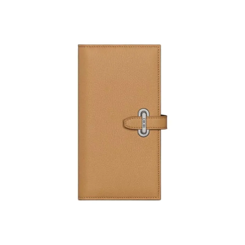 DIOR Calfskin Wallet Unisex Brown-0