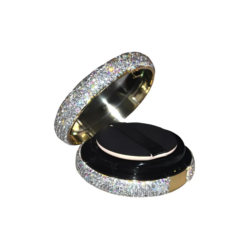 Future Maple Rhinestone Embellished Portable Powder Puff Box Air Cushion Box Cosmetics Storage-1