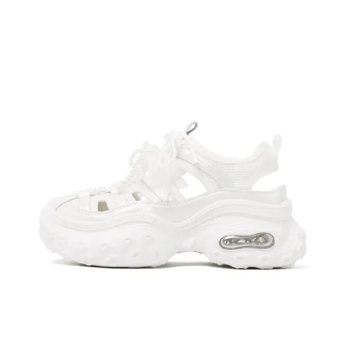 CAMEIDO Breathable Height Increase Low Top Casual Shoes Women's White