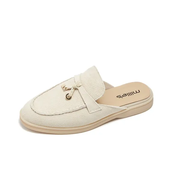 MILLIE'S Leather Patchwork Quiet Closed Toe Slippers Women's-1