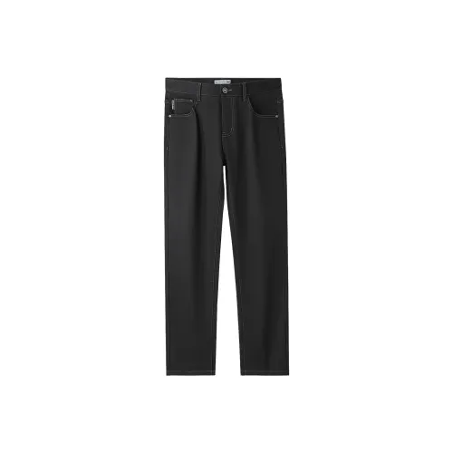 HLA Jeans Men Black Denim Solid Color 7F