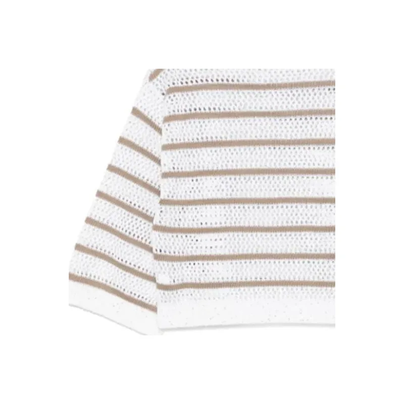 Brunello Cucinelli Dazzling Striped Net Jumper-5