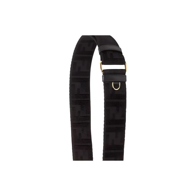 FENDI Polyester Polyamide Cow Leather Bag Strap Women's Black-1