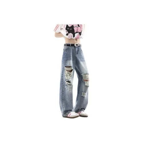 FASTFISH Jeans Unisex White Blue