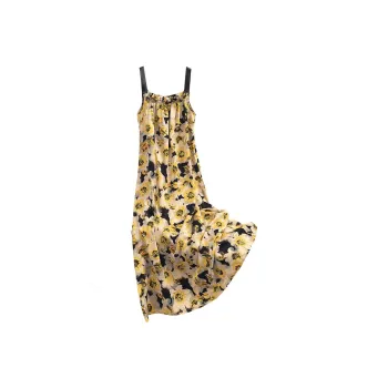 TOUCH Slip Dresses Women's Yellow Pattern