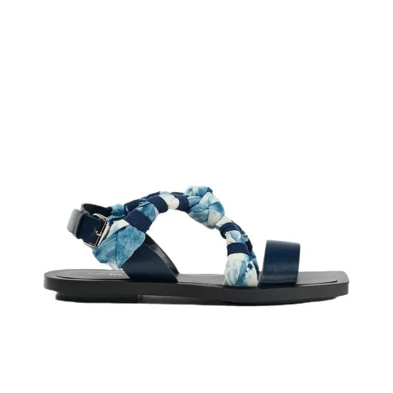 ZARA Fanglu Lin Collaboration One Strap Sandals 2cm Women's Blue-1