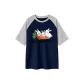 Navy Blue & White Heather Gray