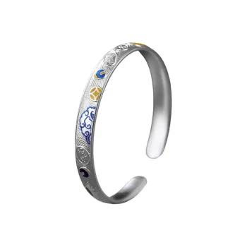 MYSHINE 990 Silver Bangles Women's