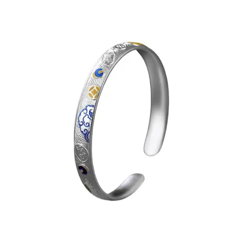 MYSHINE 990 Silver Bangles Women's