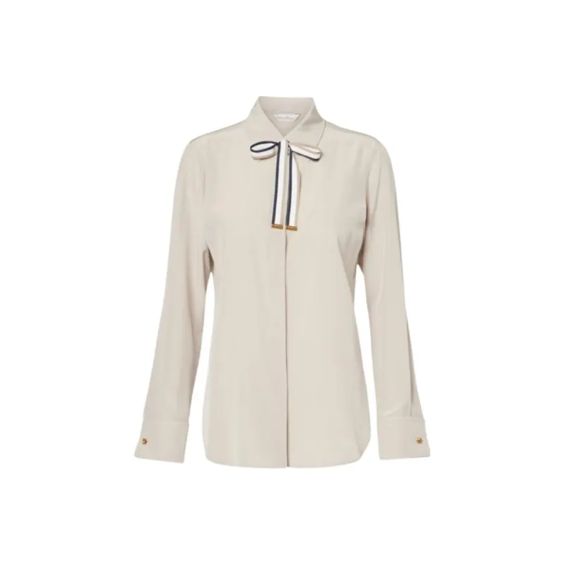 MaxMara Apollo Ribbon Detailed Long Sleeved Shirt-0