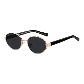 AAJF Plate Frame Stainless Steel Oval Sunglasses Unisex