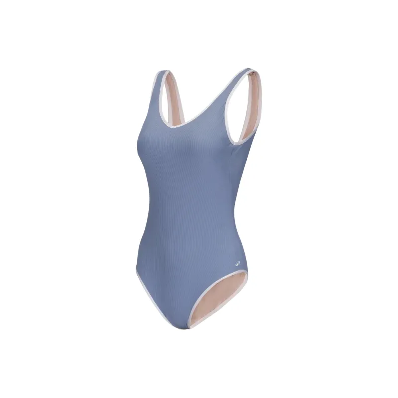 DECATHLON SS25 One piece Swimsuit Women's Light Indigo Blue/snow White-2