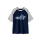 Navy Blue & White Heather Gray
