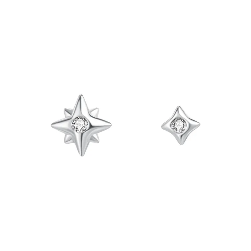 Happy Tide S999 Fine Silver Stud Earrings Women's-0
