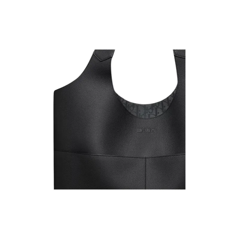 DIOR Calfskin Tote Bag, Shopping Bag, Handbag Men's Black-2