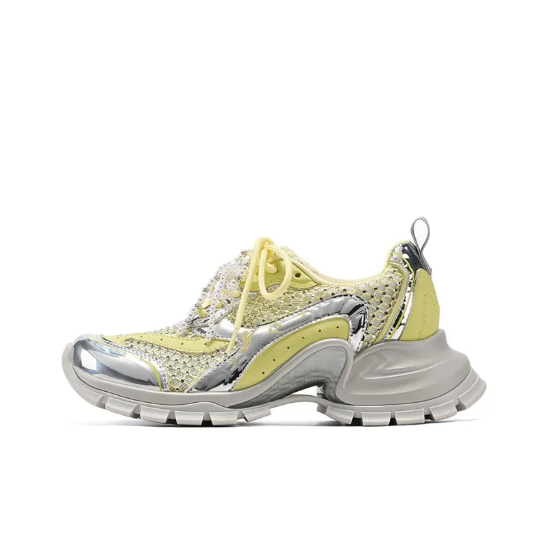 GG CC Breathable Mesh Casual Height Increasing Low Top Platform Chunky Sneakers Women's-5