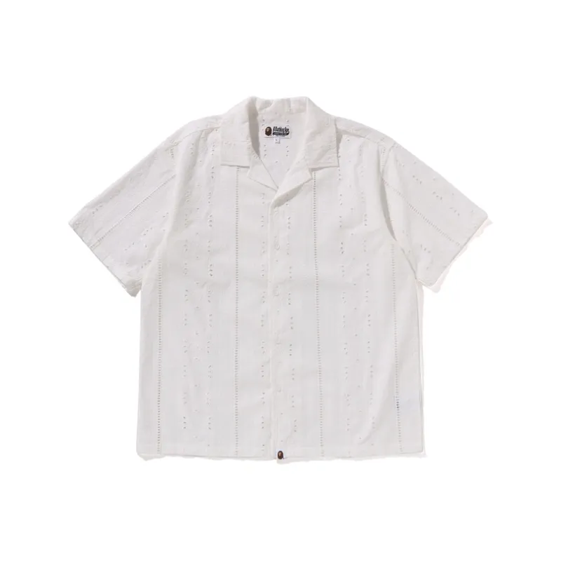 Bape Embroidery Open Collar S/S Shirt-2