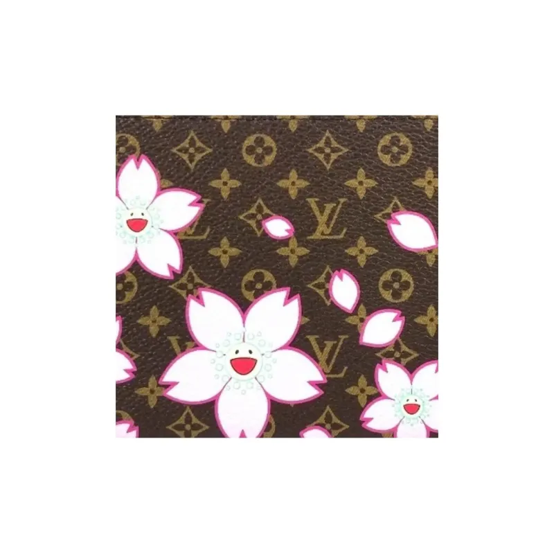 LOUIS VUITTON X Takashi Murakami Zippy Wallet Sakura Brown-1