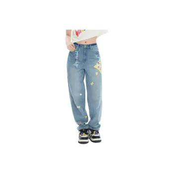 LALABOBO Jeans Women's Medium Blue White