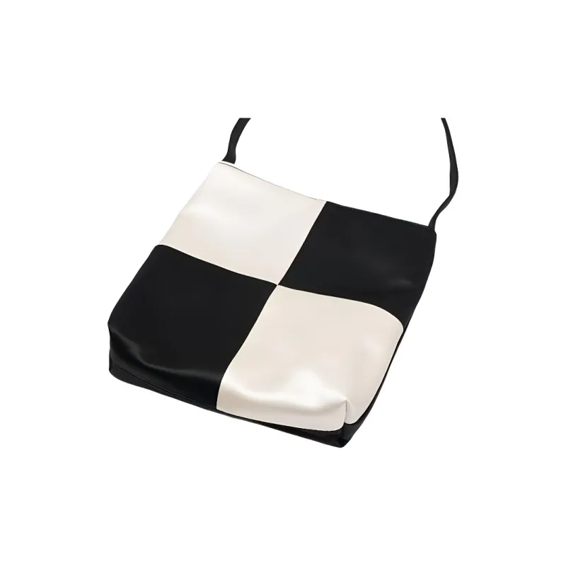 Home Of Hai Silk Tote Bag Shopping Bag Handbag Women's Black & Beige-1