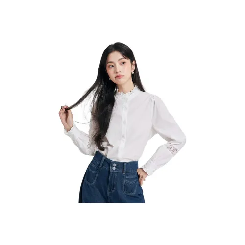 Dajia Poetry Shirts Women's White Shirt