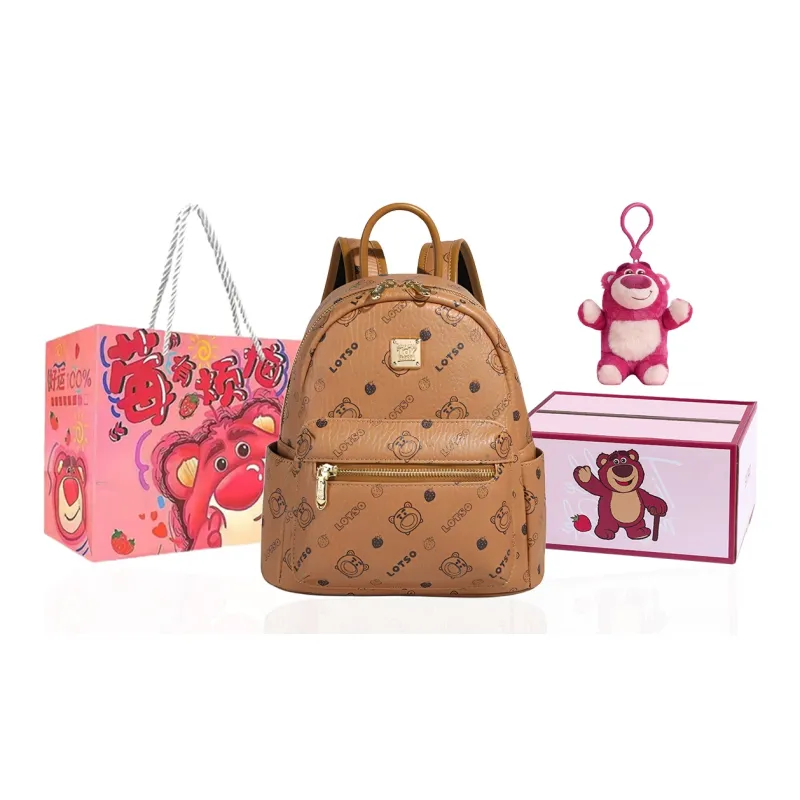 Disney Strawberry Bear Series Synthetic Leather Backpack Medium Size Women's Multicolor-27