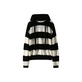 Kele Coco Sweaters Women's Black White Large Stripes