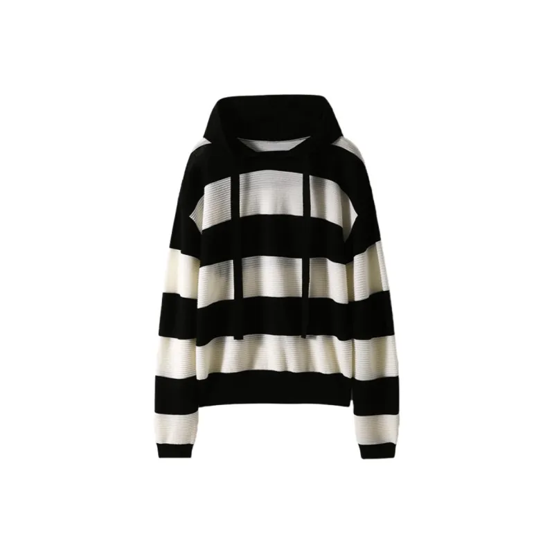 Kele Coco Sweaters Women's Black White Stripes-0