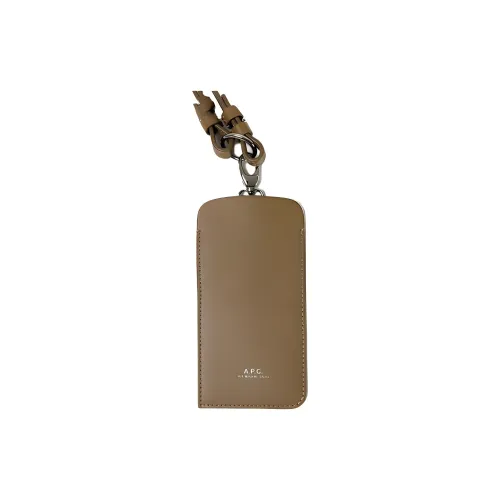 A.P.C Calfskin Cell Phone Pouch Men's Brown