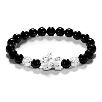 HAPPY BEAN Obsidian Bracelets Unisex