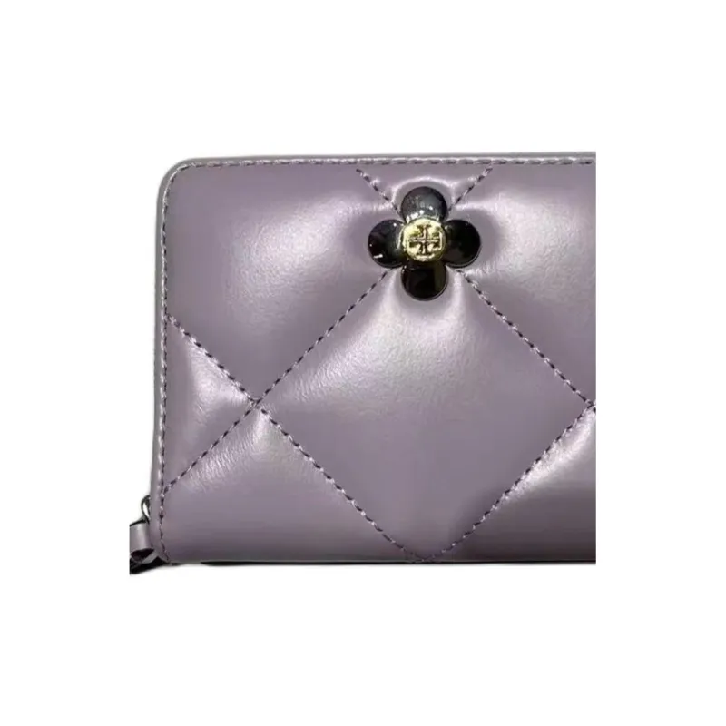 TORY BURCH Leather Wallet Trumpets Women's Purple-2